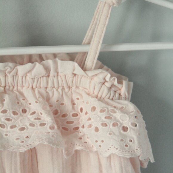 🍁5/$25🎃 Gap Size 3-6M Muslin Cotton Romper Pink - Picture 2 of 2